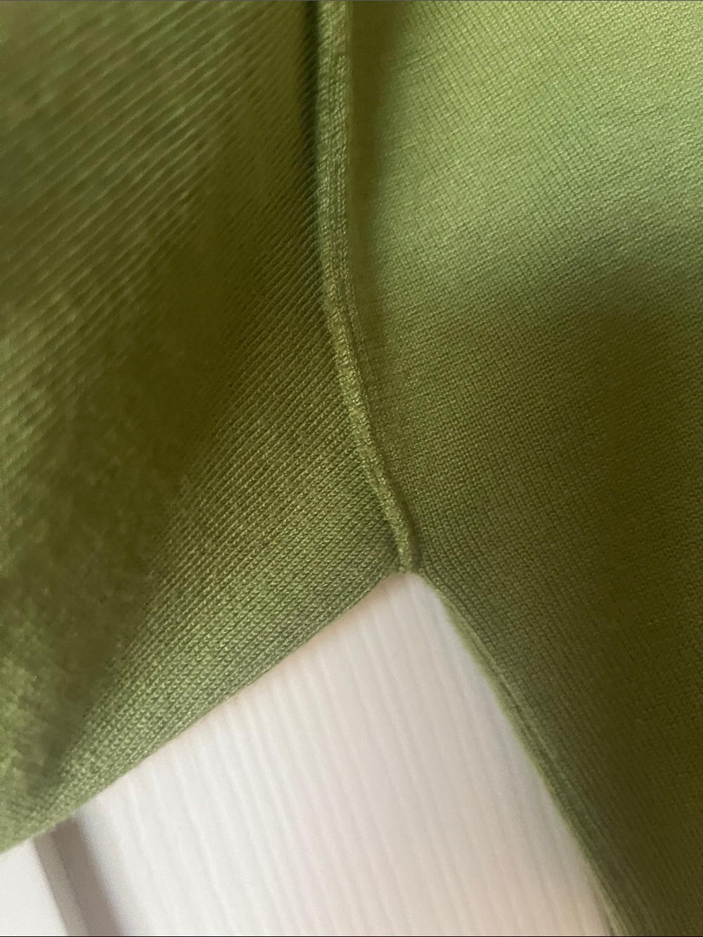 Adrianna Papell Olive V-Neck Sweater with White Shirt Layer - Picture 4 of 6